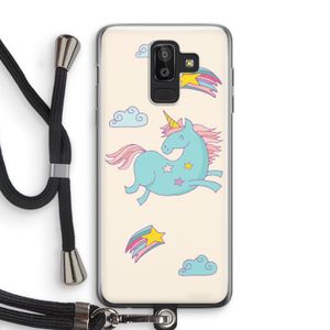 Vliegende eenhoorn: Samsung Galaxy J8 (2018) Transparant Hoesje met koord