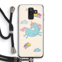 Vliegende eenhoorn: Samsung Galaxy J8 (2018) Transparant Hoesje met koord