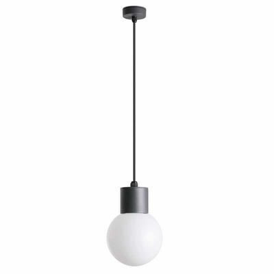 Buiten hanglamp Moon donkergrijs met witte bol E27 fitting Spaans Design Faro