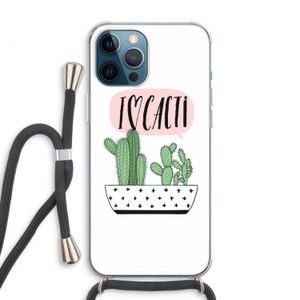I love cacti: iPhone 12 Pro Max Transparant Hoesje met koord