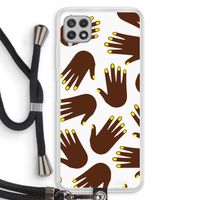 Hands dark: Samsung Galaxy A22 4G Transparant Hoesje met koord