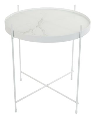 Zuiver Ronde Bijzettafel 'Cupid' Marmerlook, 43cm