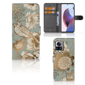 Hoesje voor Motorola Edge 30 Ultra Vintage Bird Flowers