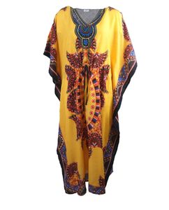 Gele kaftan met ornament print