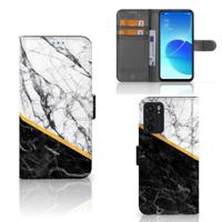 OPPO Reno6 5G | Bookcase | Marmer Wit Zwart - Origineel Cadeau Man