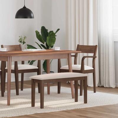 Bank 90 cm massief hout rubber bruin