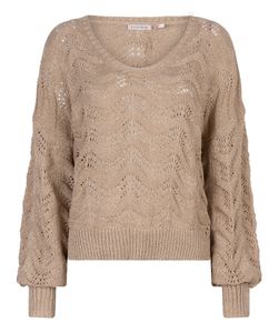 Esqualo - Goud Pullover ajour lurex - Maat XXL