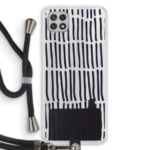 Moroccan stripes: Samsung Galaxy A22 4G Transparant Hoesje met koord