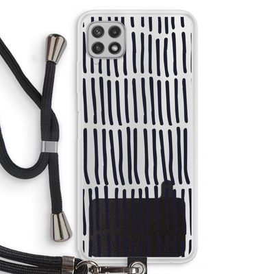 Moroccan stripes: Samsung Galaxy A22 4G Transparant Hoesje met koord