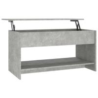 The Living Store Salontafel Betongrijs 102x50x52.5 cm - Bewerkt hout