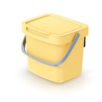 Keden GFT aanrecht afvalbak - geel - 3L - afsluitbaar - 19 x 17 x 15 cm - klepje/hengsel   -