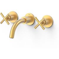 Wastafelkraan Tres Mont | Inbouw | Mengkraan | Incl.Inbouwdeel | Rond | 24K Goud mat