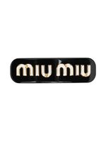 Miu Miu barrette à plaque logo - Noir