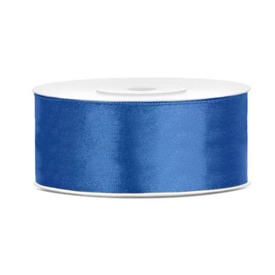 Partydeco Cadeaulint - blauw - 2,5 cm x 25 meter - satijn - sierlint - inpakken - decoratie