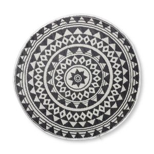 Buitenkleed mandala - zwart/wit - ø150 cm
