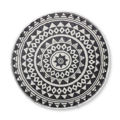 Buitenkleed mandala - zwart/wit - ø150 cm