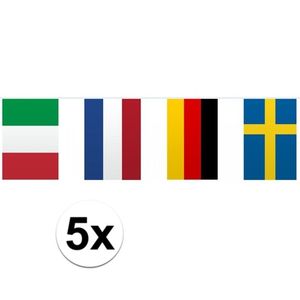 5x Vlaggenlijn Europa 10 meter