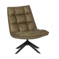 Woood Jouke fauteuil leerlook Groen