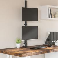 VidaXL Monitorstandaard dubbel vesa 75/100 mm staal zwart