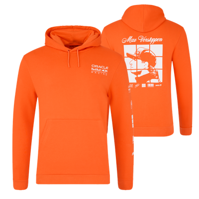 Red Bull Racing Truien - 152-158 - Kids - MV Puzzle Hoodie - Oranje - Max Verstappen