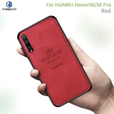 PINWUYO schokbestendige waterdichte volledige dekking PC + TPU + huid beschermende case voor Huawei Honor 9X/Honor 9X Pro (rood)