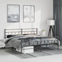 Bedframe met hoofd- en voeteneinde metaal zwart 193x203 cm