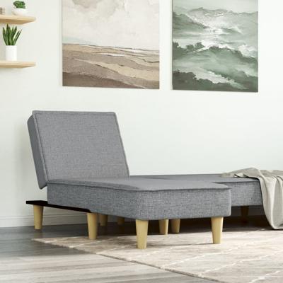 Chaise longue stof lichtgrijs