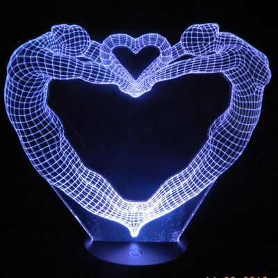 3D LED LAMP - HART MAN VROUW - Ontwerp-zelf.nl