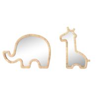 Wandspiegel Home ESPRIT Natuurlijk 43 x 3 x 60 cm (2 Stuks)