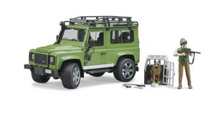 Land Rover Defender Station Wagon met boswachter en hond van Bruder