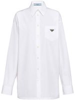 Prada chemise en popeline à plaque logo - Blanc