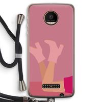 Pink boots: Motorola Moto Z Force Transparant Hoesje met koord