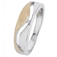 YO DESIGN T0943 Ring Frost Gold zilver goud-en zilverkleurig Maat 17,5