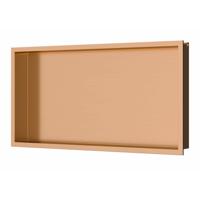 Inbouwnis Luca Sanitair 60x30x6,5cm RVS Geborsteld Koper PVD + LED verlichting
