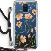 Peachy flowers: Samsung Galaxy A6 (2018) Transparant Hoesje met koord