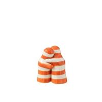 J-Line Salt&Pepper Granada Stripes Ceramic White|Orange