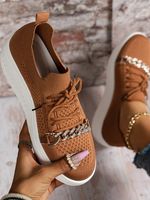 Chain Lightweight Platform Lace-Up Flyknit Sneakers - thumbnail