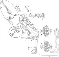 Sram achterderailleur "force 1" rear derail."force 1" 11-sp.,alu