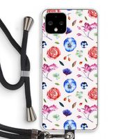 Bloemetjes: Pixel 4 Transparant Hoesje met koord