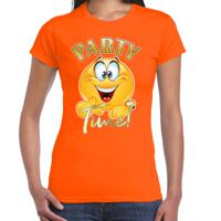 Bellatio Decorations Foute party t-shirt voor dames - Party Time - oranje - carnaval/themafeest 2XL  - - thumbnail