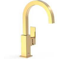 Wastafelkraan Tres Cuadro | Opbouw | Draaibare uitloop | Mengkraan | Hoog model | 1-hendel | Vierkant | 24k Goud glans