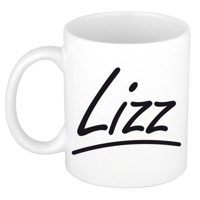 Naam cadeau mok / beker Lizz met sierlijke letters 300 ml Naam cadeau mok / beker Lizz met sierlijke letters 300 ml