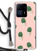 Cactusprint roze: Xiaomi Mi Mix 4 Transparant Hoesje met koord