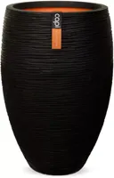 Capi nature elegant deluxe rib nl kunststof bloempot 50x72 cm zwart