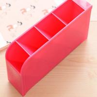 2 stks multifunctionele 4 grid Desktop pennenhouder Office school opslag geval plastic vak Desk pen potlood organisator (rood)