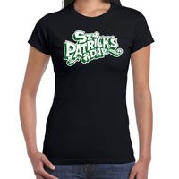 Zwart St. Patricks day t-shirt dames - thumbnail