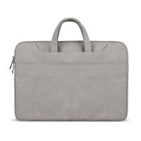 ST06S waterdichte PU lederen rits verborgen draagbare riem One-schouder handtas voor 13 3 inch laptops met Magic stick & koffer gordel (lichtgrijs)