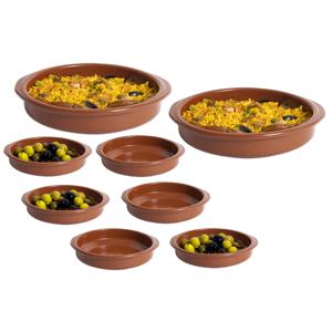 Tapas serveerschalen set - 2x D20 cm en 6x D10 cm - rond - Spaans terracotta ovenschaaltjes