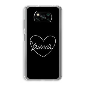 Friends heart black: Xiaomi Poco X3 NFC Transparant Hoesje