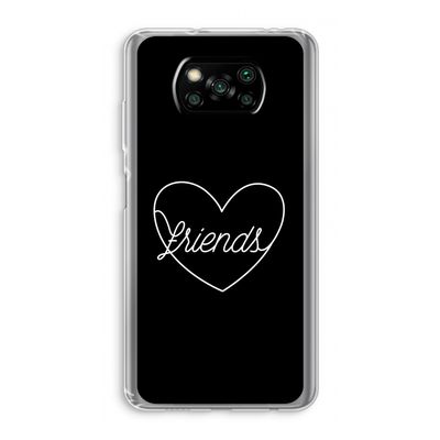 Friends heart black: Xiaomi Poco X3 NFC Transparant Hoesje